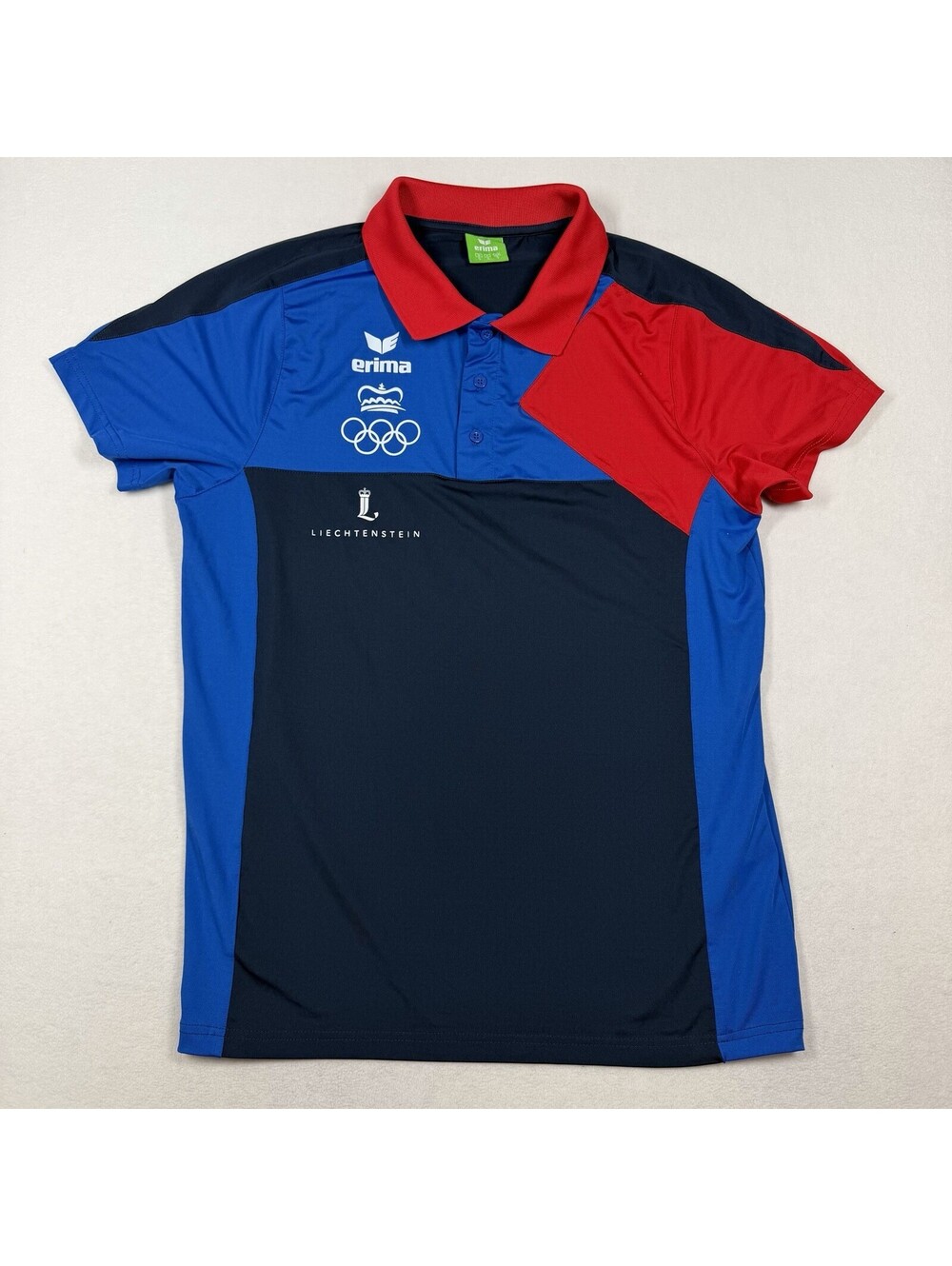 Erima Polo Shirt The Liechtenstein Olympic Team Crest Men’s Size Small